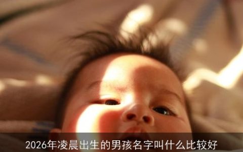 2026年凌晨出生的男孩名字叫什么比较好