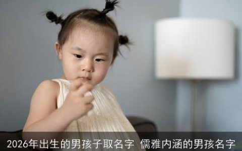 2026年出生的男孩子取名字 儒雅内涵的男孩名字