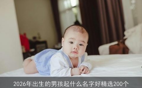 2026年出生的男孩起什么名字好精选200个