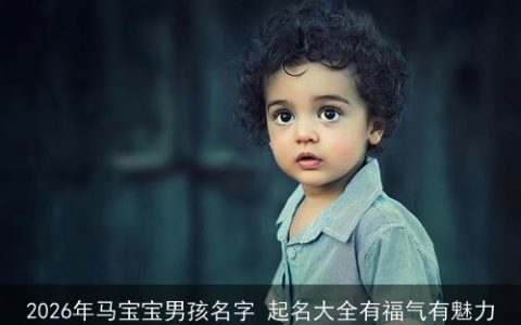 2026年马宝宝男孩名字 起名大全有福气有魅力