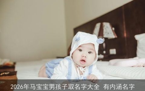 2026年马宝宝男孩子取名字大全 有内涵名字