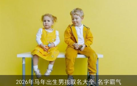 2026年马年出生男孩取名大全 名字霸气