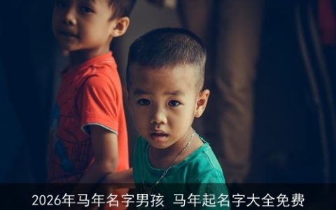 2026年马年名字男孩 马年起名字大全免费