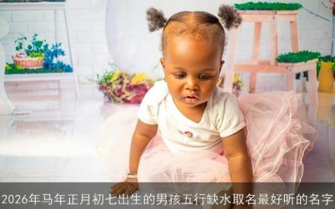 2026年马年正月初七出生的男孩五行缺水取名最好听的名字