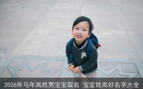 2026年马年高姓男宝宝取名 宝宝姓高好名字大全