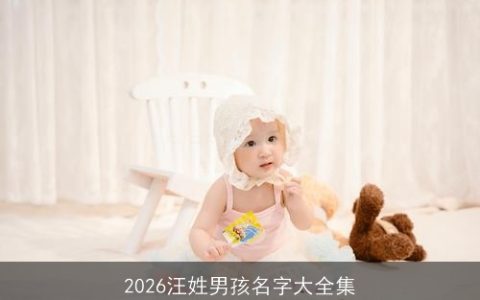 2026汪姓男孩名字大全集