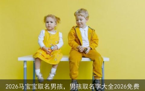 2026马宝宝取名男孩，男孩取名字大全2026免费