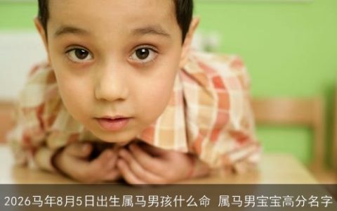 2026马年8月5日出生属马男孩什么命 属马男宝宝高分名字