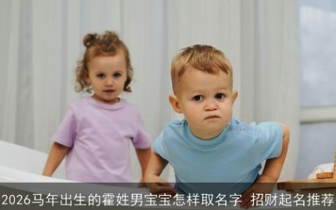 2026马年出生的霍姓男宝宝怎样取名字 招财起名推荐