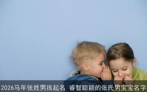 2026马年张姓男孩起名 睿智聪颖的张氏男宝宝名字