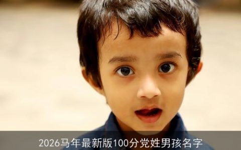 2026马年最新版100分党姓男孩名字