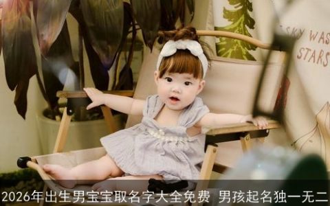 2026年出生男宝宝取名字大全免费 男孩起名独一无二