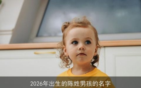 2026年出生的陈姓男孩的名字