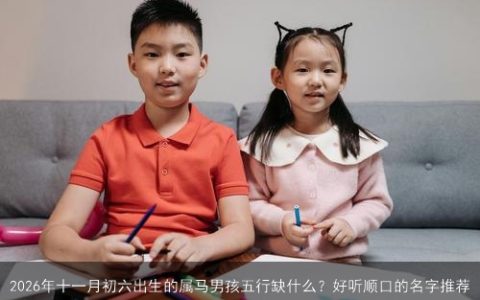 2026年十一月初六出生的属马男孩五行缺什么？好听顺口的名字推荐