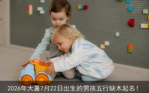 2026年大暑7月22日出生的男孩五行缺木起名！