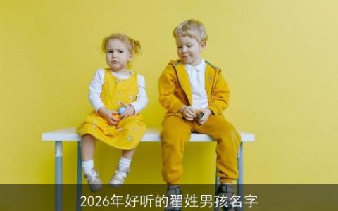 2026年好听的翟姓男孩名字