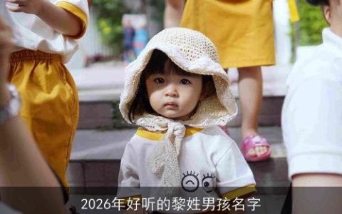 2026年好听的黎姓男孩名字