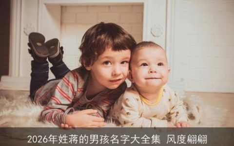 2026年姓蒋的男孩名字大全集 风度翩翩