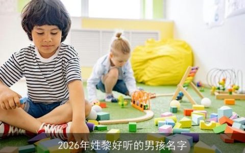 2026年姓黎好听的男孩名字