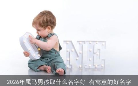 2026年属马男孩取什么名字好 有寓意的好名字