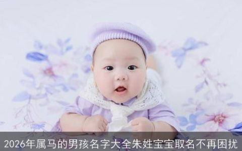 2026年属马的男孩名字大全朱姓宝宝取名不再困扰