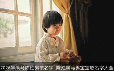 2026年属马陈姓男孩名字 陈姓属马男宝宝取名字大全