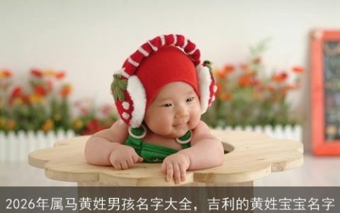 2026年属马黄姓男孩名字大全，吉利的黄姓宝宝名字