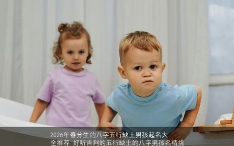 2026年春分生的八字五行缺土男孩起名大全推荐 好听吉利的五行缺土的八字男孩名精挑