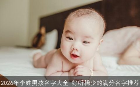 2026年李姓男孩名字大全 好听稀少的满分名字推荐