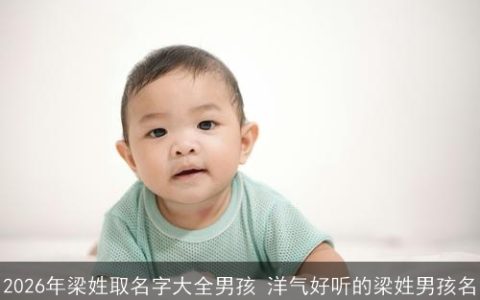 2026年梁姓取名字大全男孩 洋气好听的梁姓男孩名