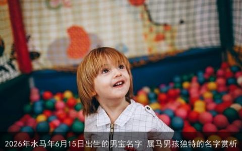2026年水马年6月15日出生的男宝名字 属马男孩独特的名字赏析