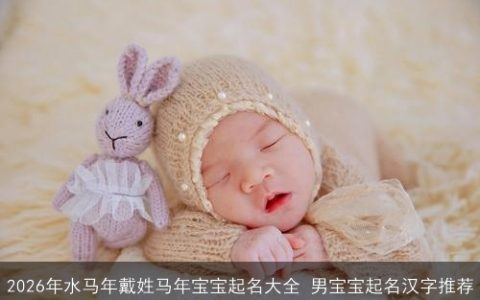 2026年水马年戴姓马年宝宝起名大全 男宝宝起名汉字推荐