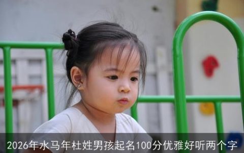 2026年水马年杜姓男孩起名100分优雅好听两个字