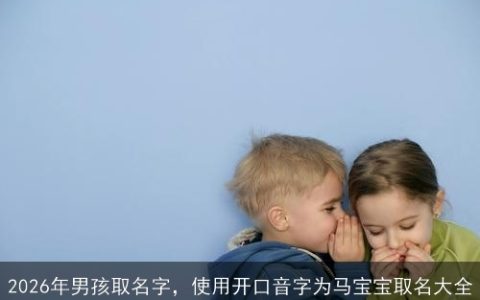 2026年男孩取名字，使用开口音字为马宝宝取名大全
