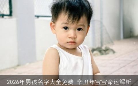 2026年男孩名字大全免费 辛丑年宝宝命运解析