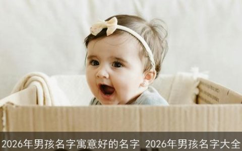 2026年男孩名字寓意好的名字 2026年男孩名字大全
