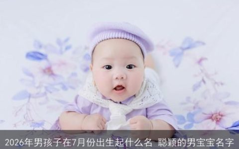2026年男孩子在7月份出生起什么名 聪颖的男宝宝名字