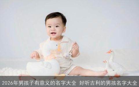 2026年男孩子有意义的名字大全 好听吉利的男孩名字大全
