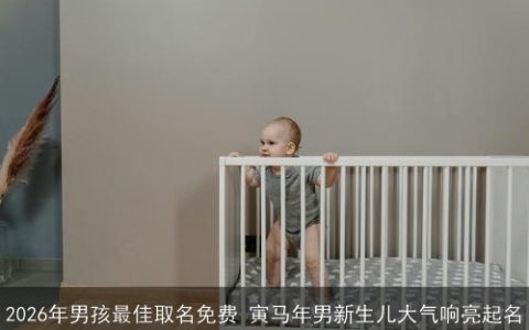 2026年男孩最佳取名免费 寅马年男新生儿大气响亮起名