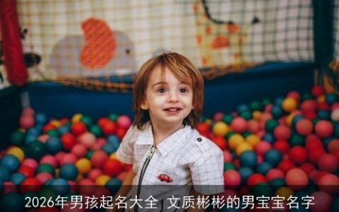 2026年男孩起名大全 文质彬彬的男宝宝名字