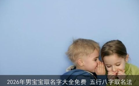 2026年男宝宝取名字大全免费 五行八字取名法