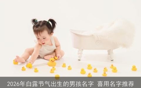 2026年白露节气出生的男孩名字 喜用名字推荐