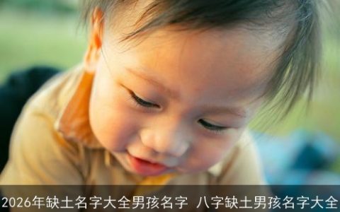 2026年缺土名字大全男孩名字 八字缺土男孩名字大全