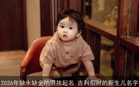 2026年缺水缺金的男孩起名 吉利招财的新生儿名字