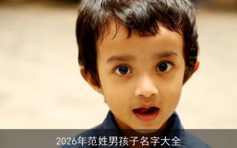 2026年范姓男孩子名字大全