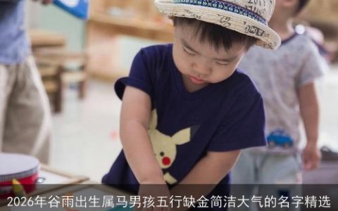 2026年谷雨出生属马男孩五行缺金简洁大气的名字精选