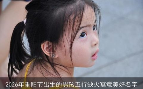 2026年重阳节出生的男孩五行缺火寓意美好名字