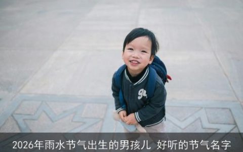 2026年雨水节气出生的男孩儿 好听的节气名字
