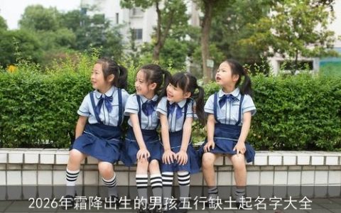 2026年霜降出生的男孩五行缺土起名字大全