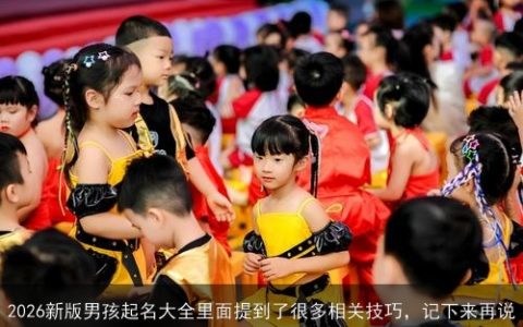 2026新版男孩起名大全里面提到了很多相关技巧，记下来再说